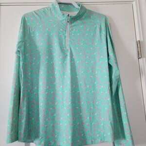 Sport Haley Green and Pink, Long Sleeve Golf Shirt Size Large. ITEM 1125254GS